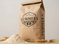 Summers Grains 5 lb kraft flour bag, front